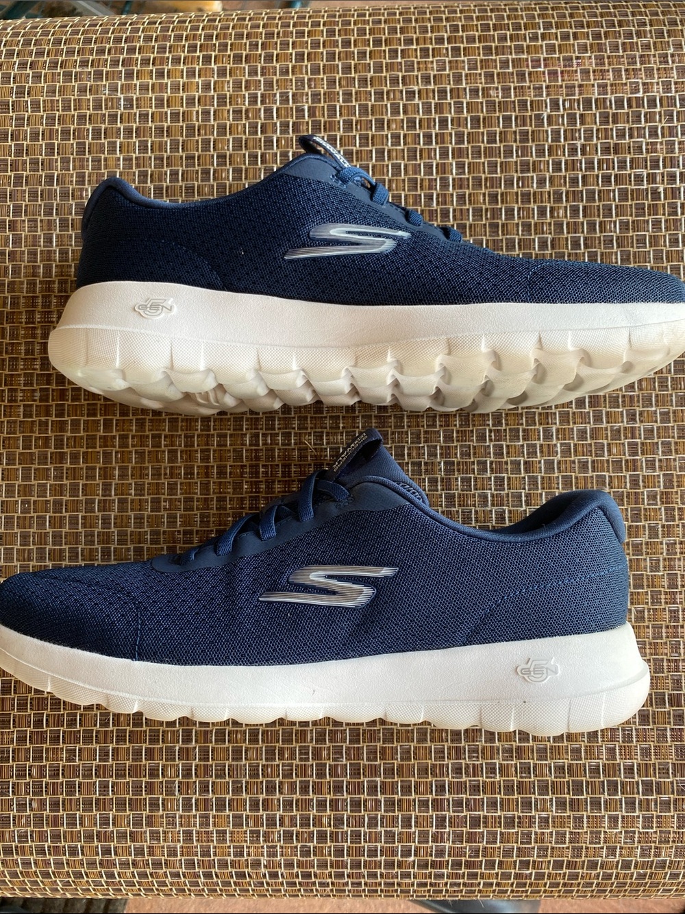 Skechers Navy and White Memory Foam Slip-On Sneakers